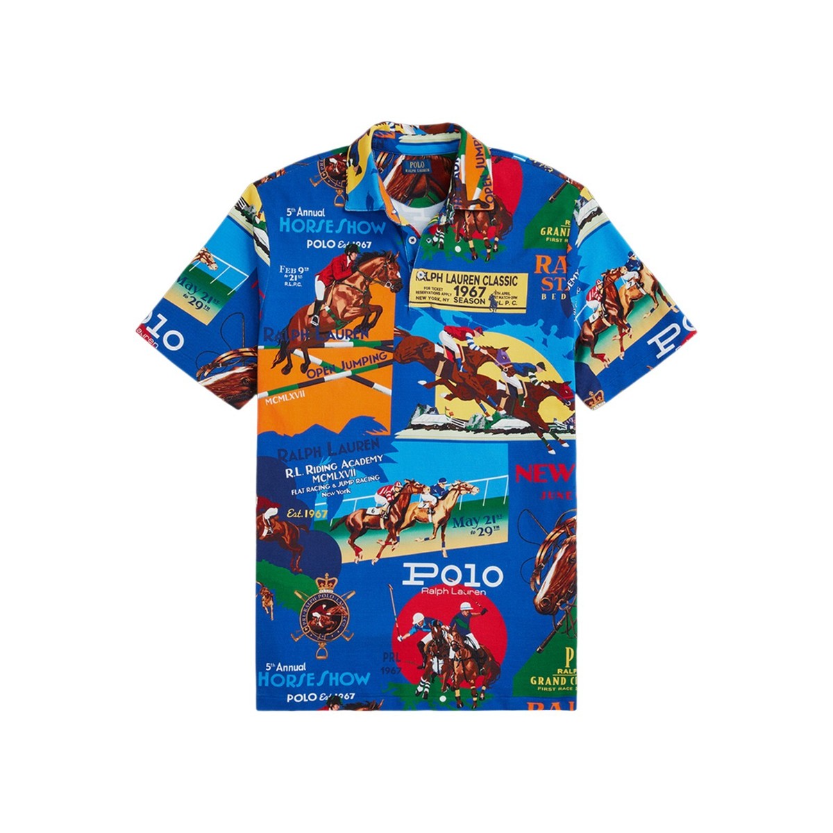 Polo Ralph Lauren Classic Fit Equestrian Mesh Polo Shirt (Blue