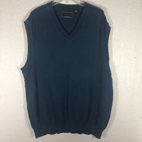 Greg Norman Navy V-Neck Cotton Sweater 