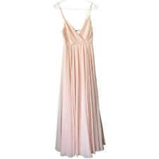 Lulus Baby Pink V-Neck Spaghetti Strap Long Formal Gown Womens XS