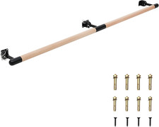 Adjustable 6Ft Wooden Ballet Barre - Wall Mounted Home Workout Equipment