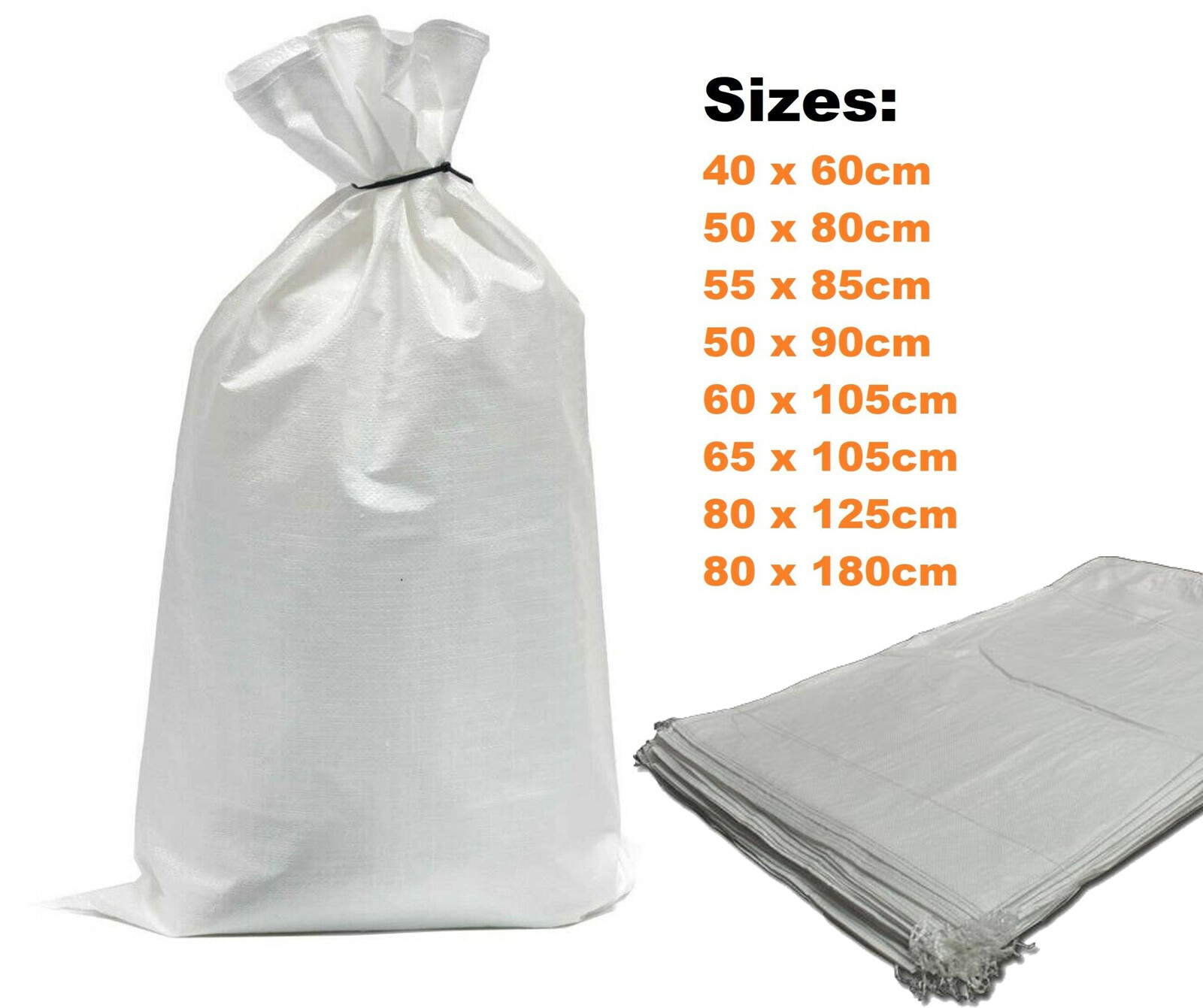 BAG SACKS WOVEN LARGE EXTRA HEAVY DUTY RUBBLE SAND BAG SACKS POLYPROPYLENE PB