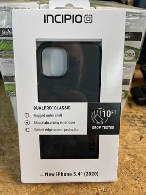 Incipio Dualpro Classic  Dual Layer Phone Case for iPhone 12 Mini- Black, New