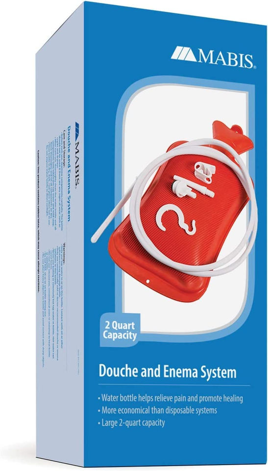 MABIS Reusable Hot Water Bottle, Enema and Douche Kit Helps to
