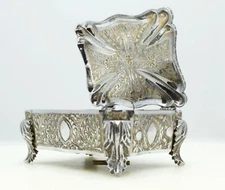 Vintage Thorens Hand-Etched Music Box Silver Plate 