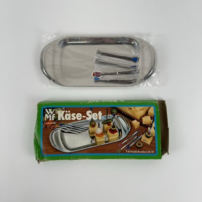 Vintage WMF Cromargan Kase-Set Cheese Board 13-Pc Stainless Set, Made In Germany