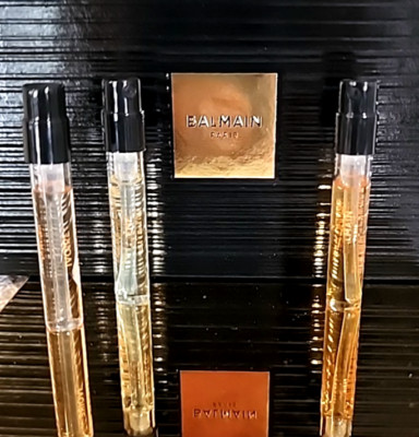 Balmain Paris Sel D'Ambre, Ivory &  Ebene Fragrance Set of 3 Samples 1.5ml NEW