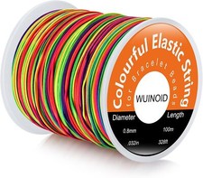 Bracelet String 0.8 Mm, 328 Ft Friendship Elastic String for Bracelet Making, Co