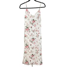 Reformation Dietrich Midi Slip Dress with Tie Sash Floral White Pink Size 4