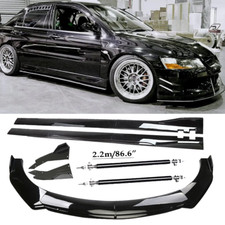 Front Bumper Lip Splitter Spoiler Side Skirt Strut Rod For Mitsubishi Lancer Evo