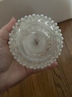 Vintage White Opalescent Hobnail Bottle Bud Vase Candle Holder MCM 5 in — photo 4