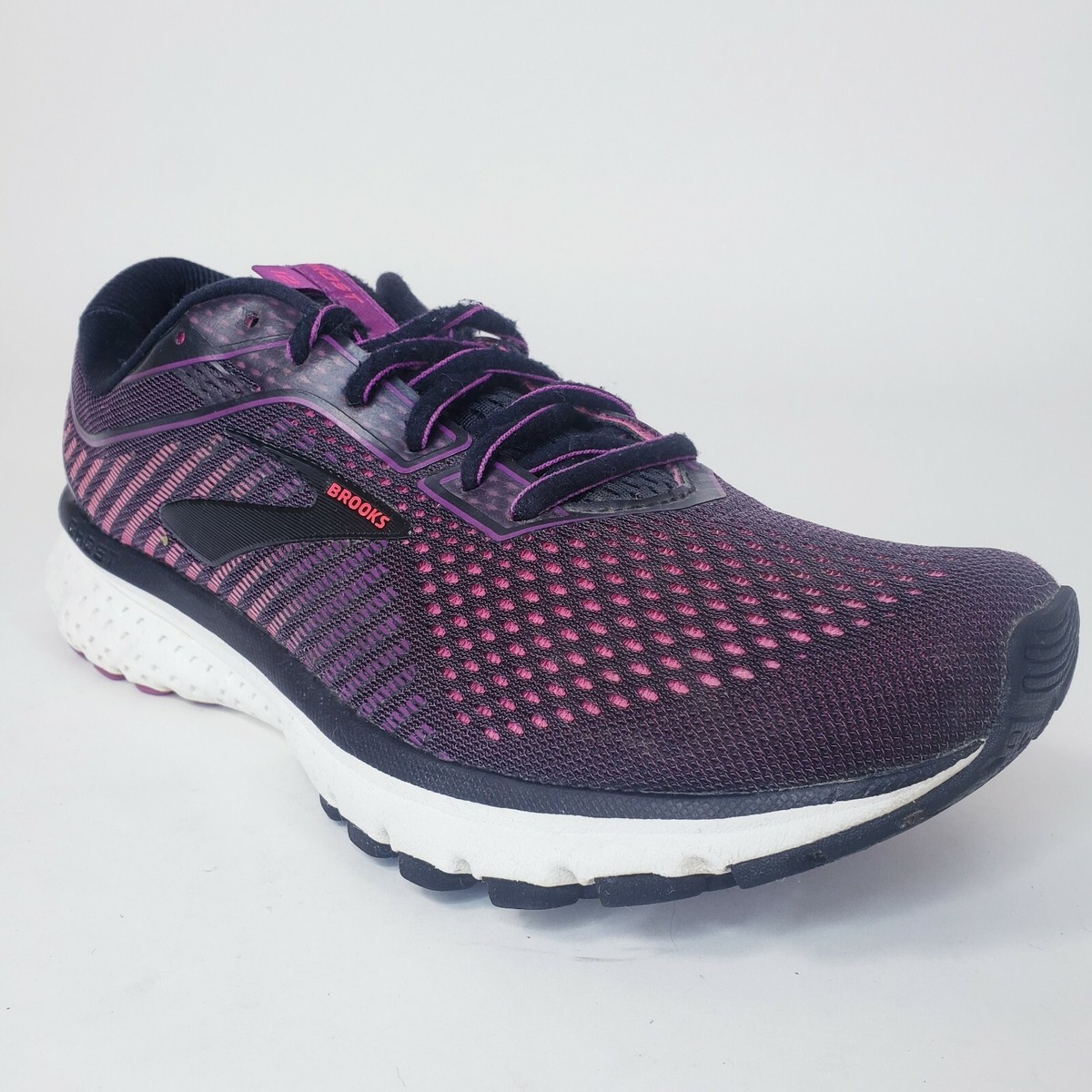 Brooks Womens Ghost 12 Purple Running Shoes Lace Up Low Top Sz 10