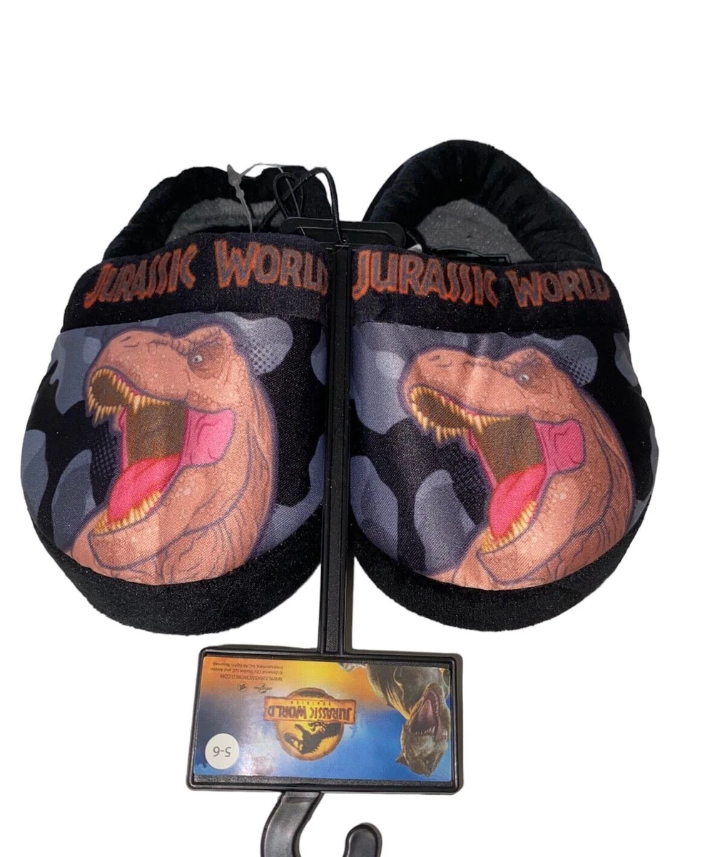 JURASSIC WORLD CAMP CRETACEOUS Plush T Rex Slippers Size 5 6 New NWT