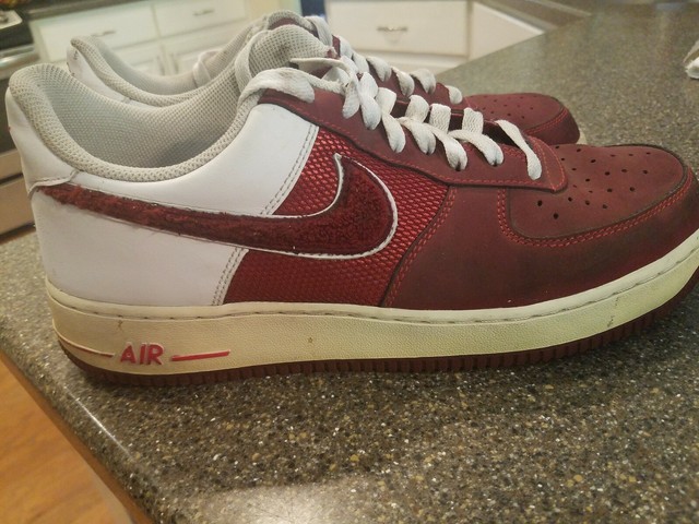 Mens Nike Air Force 1 â82 Red White Shoes Size 9.5 (488298-606) | eBay