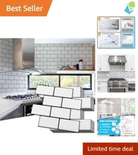 10-Pack Peel and Stick Subway Tiles - Thickened Vinyl Backsplash for Kitchens