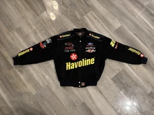 VTG Jeff Hamilton NASCAR Racing Jacket Sz L  Ricky Rudd Havoline Robert Yates
