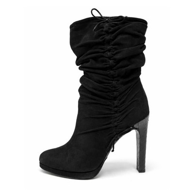 Gucci Black Suede Python Heel Boots Ankle Boots 9 Tom Ford