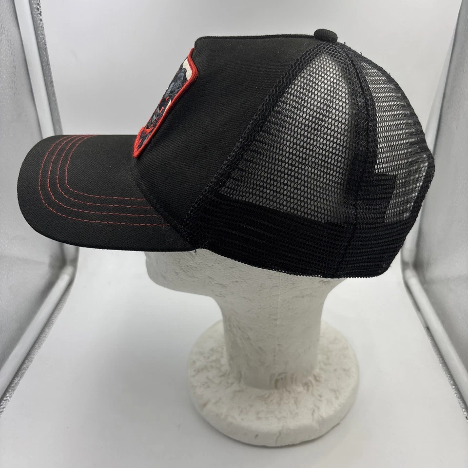 🔥Marvel Deadpool Retro A Frame Trucker Adjustable Snapback Hat Black & Red - Image 2 of 4