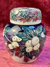 A 4” Moorcroft Ginger Jar. Snowberry Pattern. Nicola Slaney. 