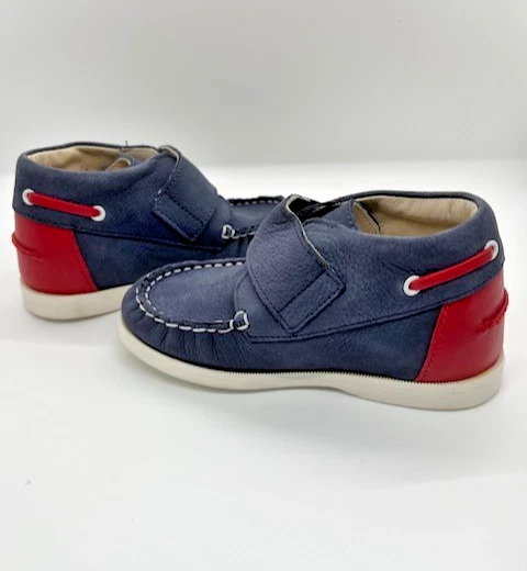 Zapatos de barco de caña alta Jacadi para niños con cierre de correa talla 7,5, 24-36 meses, 5,8 pulgadas de largo Foto 4 de 4