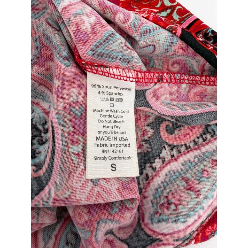 Maxi Falda Boho LuLaRoe Mujer Cintura Elástica Talla Pequeña Roja Estampado Paisley Foto 4 de 4