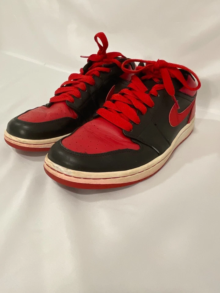 Jordan 1 Low Phat Low Bred Zapatos Talla 10.5 Negro Rojo Universitario Tenis 338145 061 Foto 3 de 4
