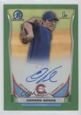 2014 Bowman Draft Chrome Pick Green Refractor 38/99 Carson Sands Auto 3vl