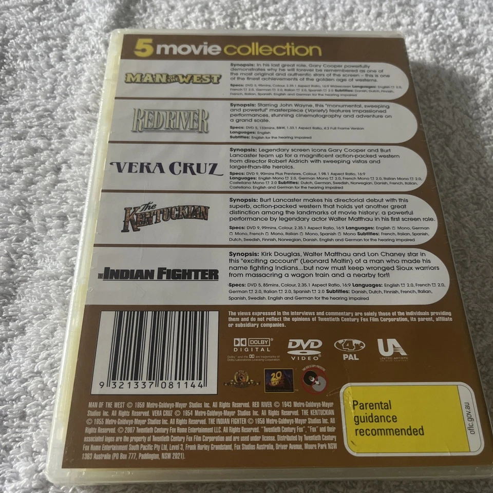 5 Movie Collection Pack Region 4 Brand New And Sealed Country Western - image 2 of 4