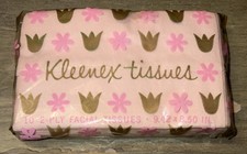 Sac à main de poche vintage 1964 Kleenex mouchoirs rose or NOS fleurs sur plastique