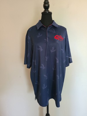 MK5 Walter Hagen Men's Perfect 11 Americana Navy Eagle Print Golf Polo size M