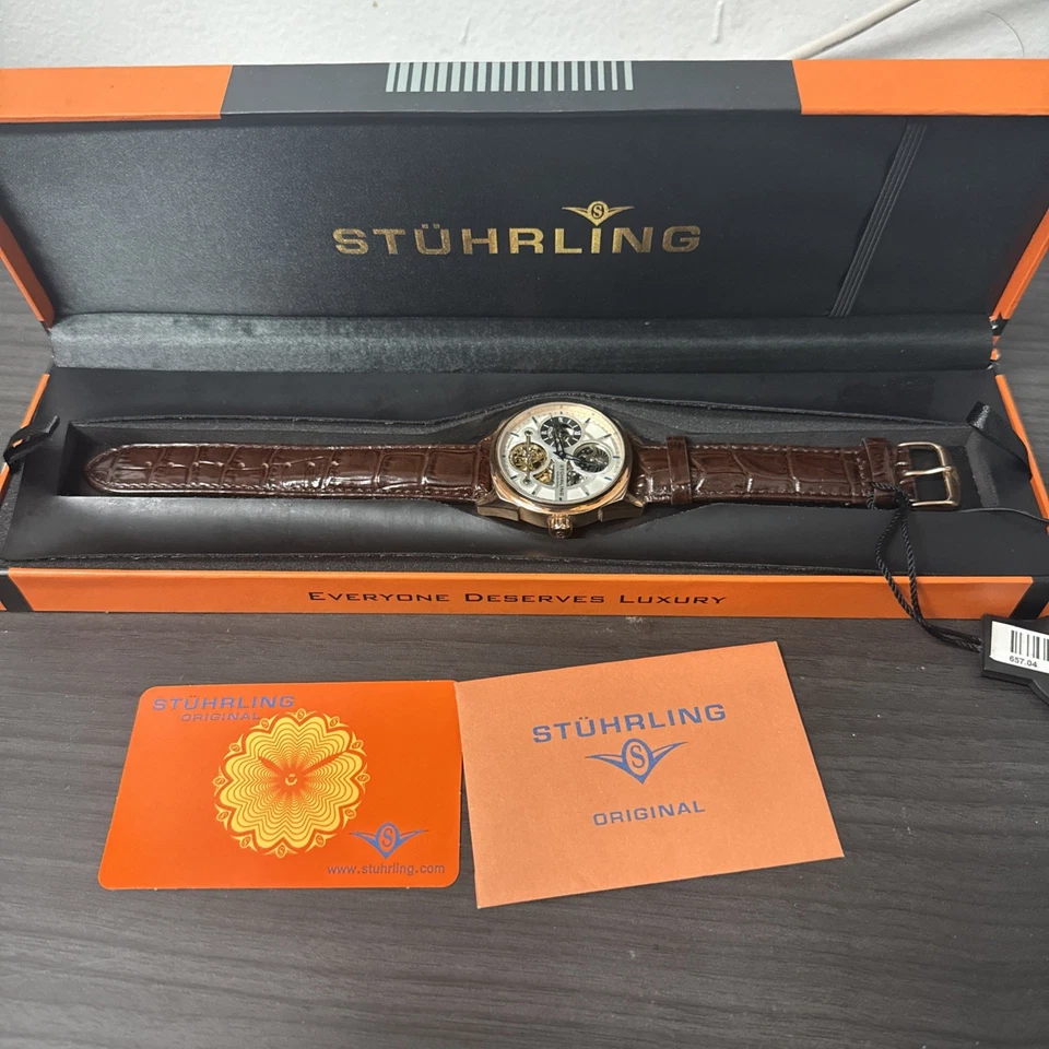 Stuhrling Original Men's B108613 Legacy Mechanical Hand Wind Watch WARRANTY - Image 3 of 4