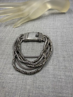 Silpada 6 Multi-Strand Byzantine Sterling Silver .925 Bracelet B1452 (62 Grams)