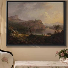 Rural Countryside Landscape Oil Painting Canvas Print Rustic Wall Art Decor