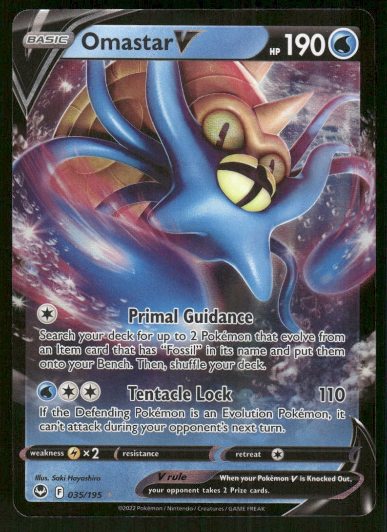 Pokemon Tcg Omastar V #35 Pokemon Silver Tempest NM
