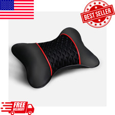 2pcs Car Seat Neck Pillow Headrest Rest Cushion Support Pu Leather Knitted Seat 2pcs Car Seat Neck Pillow Headrest Rest Cushion Support Pu Leather Knitted Seat