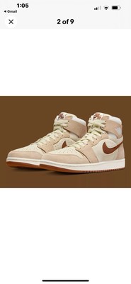 Nike Air Jordan 1 Zoom CMFT 2 Sail Legend Coffee Fossil DV1307-120 Men's