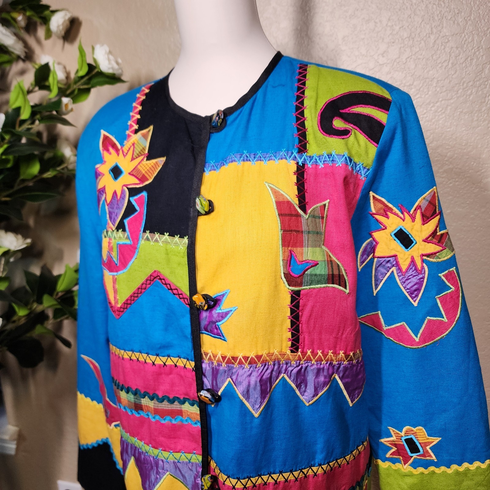 Allure Boutique Women’s Patchwork Jacket Small Co… - image 2