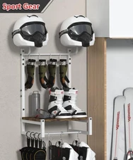 Motorcycle Helmet Rack Holder 1/2pcs Hook Jacket Bag Display Wall Mount White