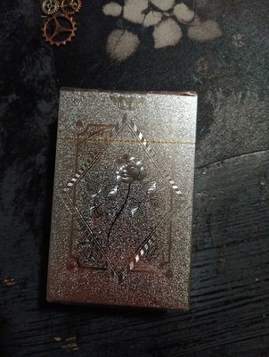 Silver Waterproof Playing Cards With Roses