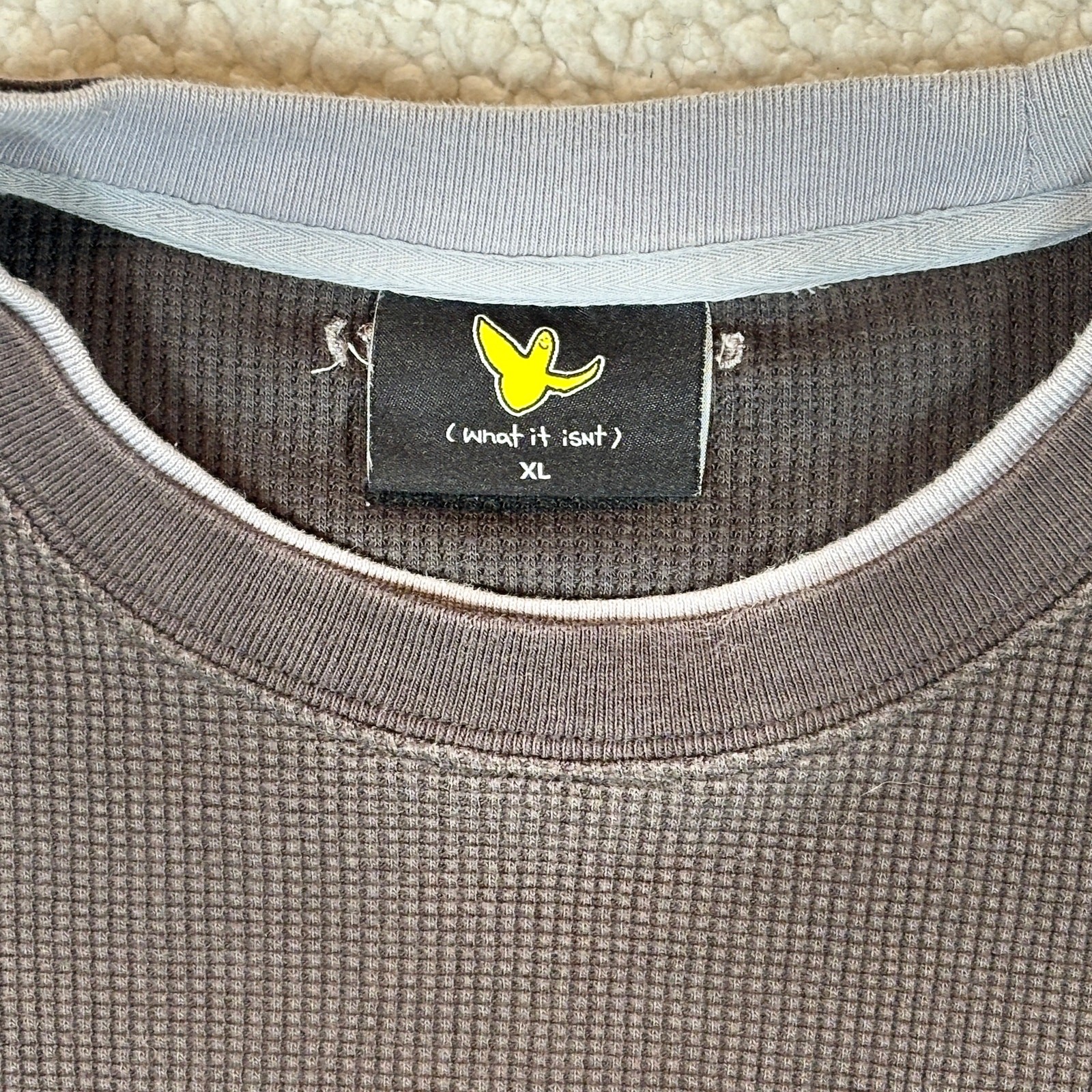 Mark Gonzales What It Isn’t Shirt XL Gray Waffle Knit Skate Streetwear Korea