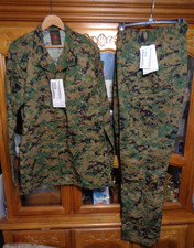 USMC MARPAT Uniform WOODLAND SET Combat Shirt Pant MEDIUM LONG NEW WITH TAG ML