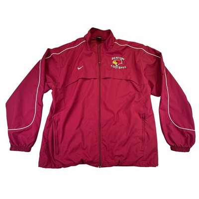 Nike Track Jacket Men's Size XL Vented Benton Football Track Jacket Maroon White