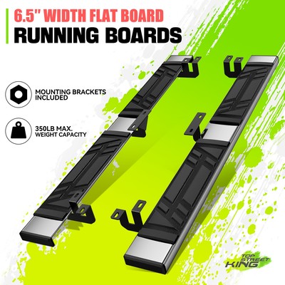 6.5'' Rectangular Flat Board Step Pad Running Boards 2PC for Honda CR-V 17-22