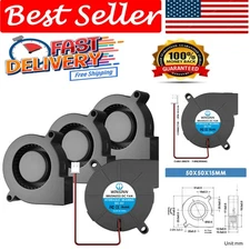 Durable 4-Pack 50mm Brushless Blower Fans 5V - Hydraulic Bearing, Low Noise
