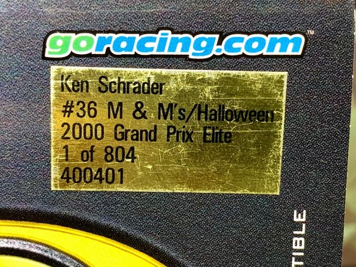 ACTION ELITE KEN SCHRADER #36 M&M'S / HALLOWEEN 2000 GRAND PRIX 1:24 - Picture 22 of 22