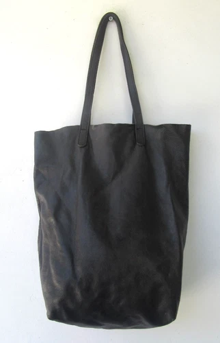 Baggu Minimalist Natural Milled Leather Tote Bag | Leather Purse | Leather Bag