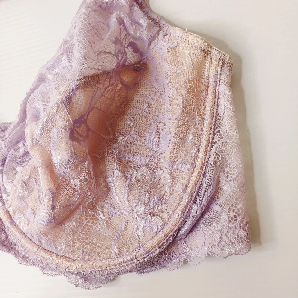 Kayser Bra 20E Purple Minimiser Soft Cup Underwire Lacy - image 3 of 4