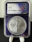 2025 P American Silver Eagle Eagle Privy NGC MS69 In Trader Bea Purple Core