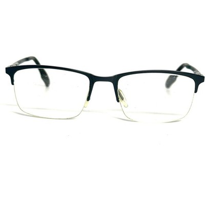 Safilo FILO 01 FRE Eyeglasses Matte Black Semi Rimless Rectangular Frames Italy