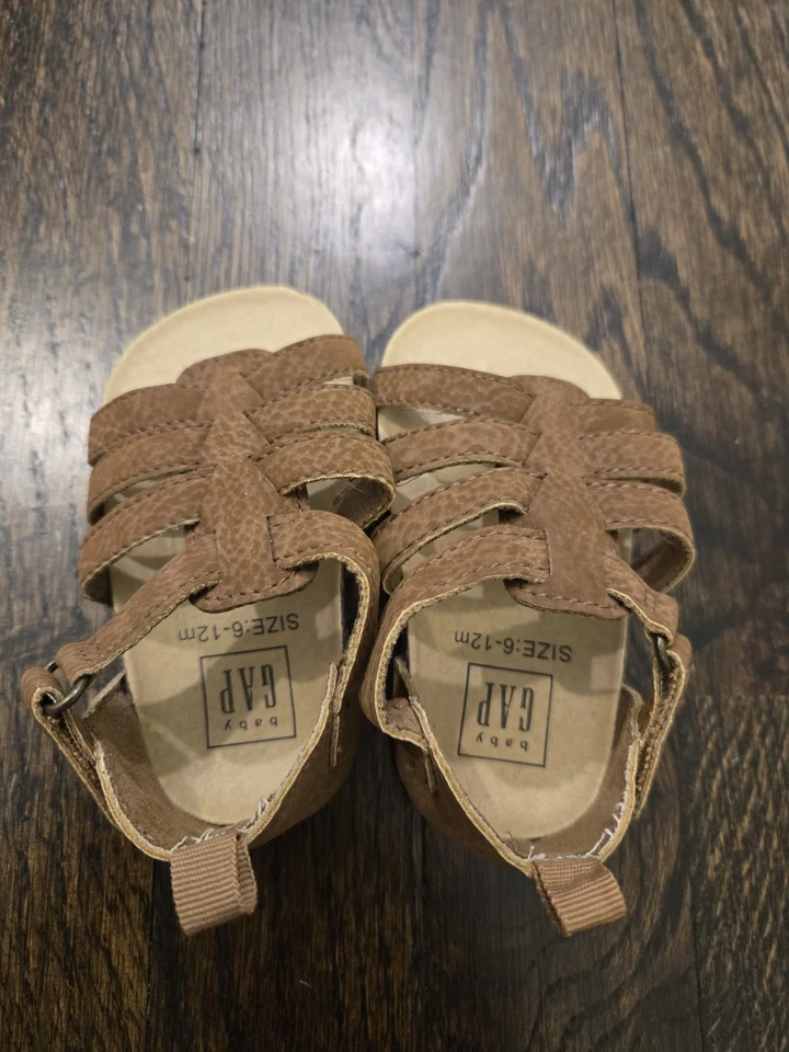 Baby Gap Unisex Sandals Boys Girls 6-12 Months Leather - Image 3 of 4