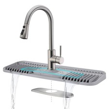 Kingmall 2nd Generation Silicone Faucet Mat, Kitchen Faucet Drip Catcher with...